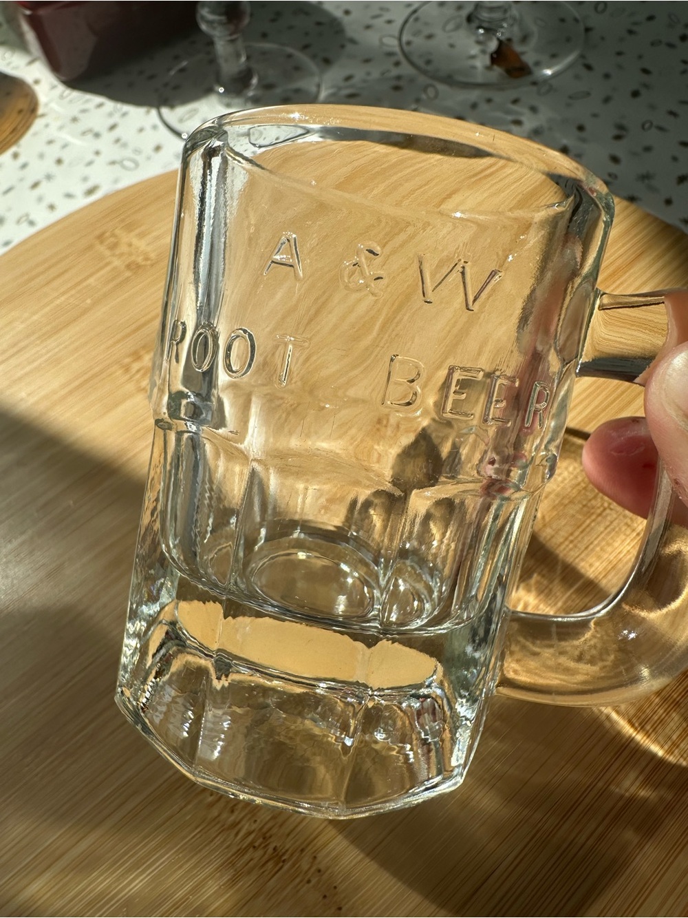 Vintage 1920s Baby A&W Root Beer Mug made by Indiana Glass Co.